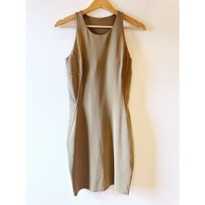 Lululemon Green Gray Sleeveless Fitted Tank Top Short Dress Built-In Bra Small